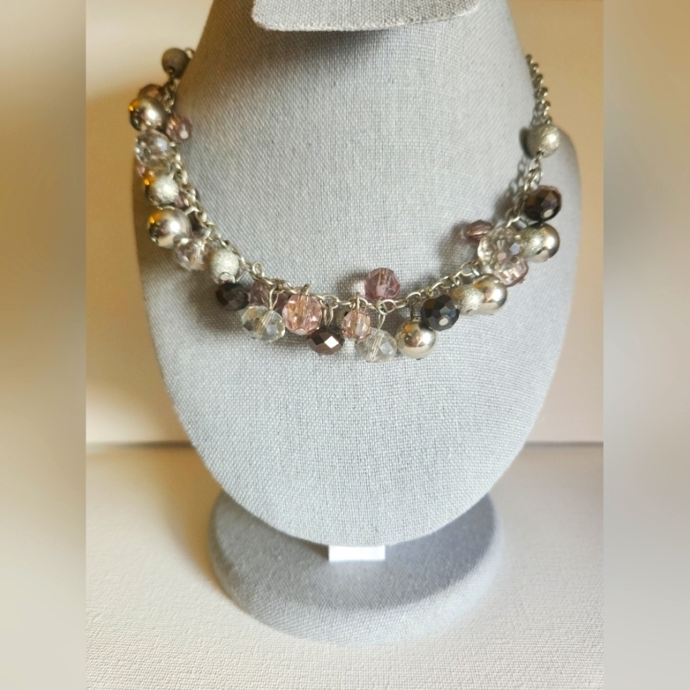 UNBRANDED chunky chain choker necklace silver tone